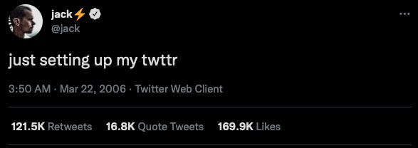 Twit pertama dari Jack Dorsey diabadikan melalui NFT seharga 2,9 juta dolar.