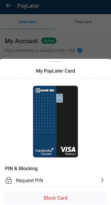 Pengaturan PayLater Card di Traveloka