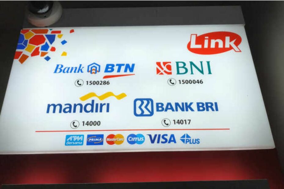 Banner ATM Link beserta logo bank BTN, BNI, Mandiri, dan BRI