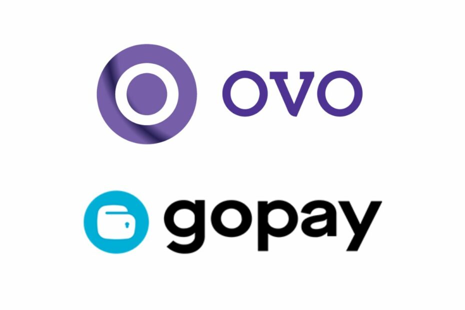 Logo OVO dan GoPay.